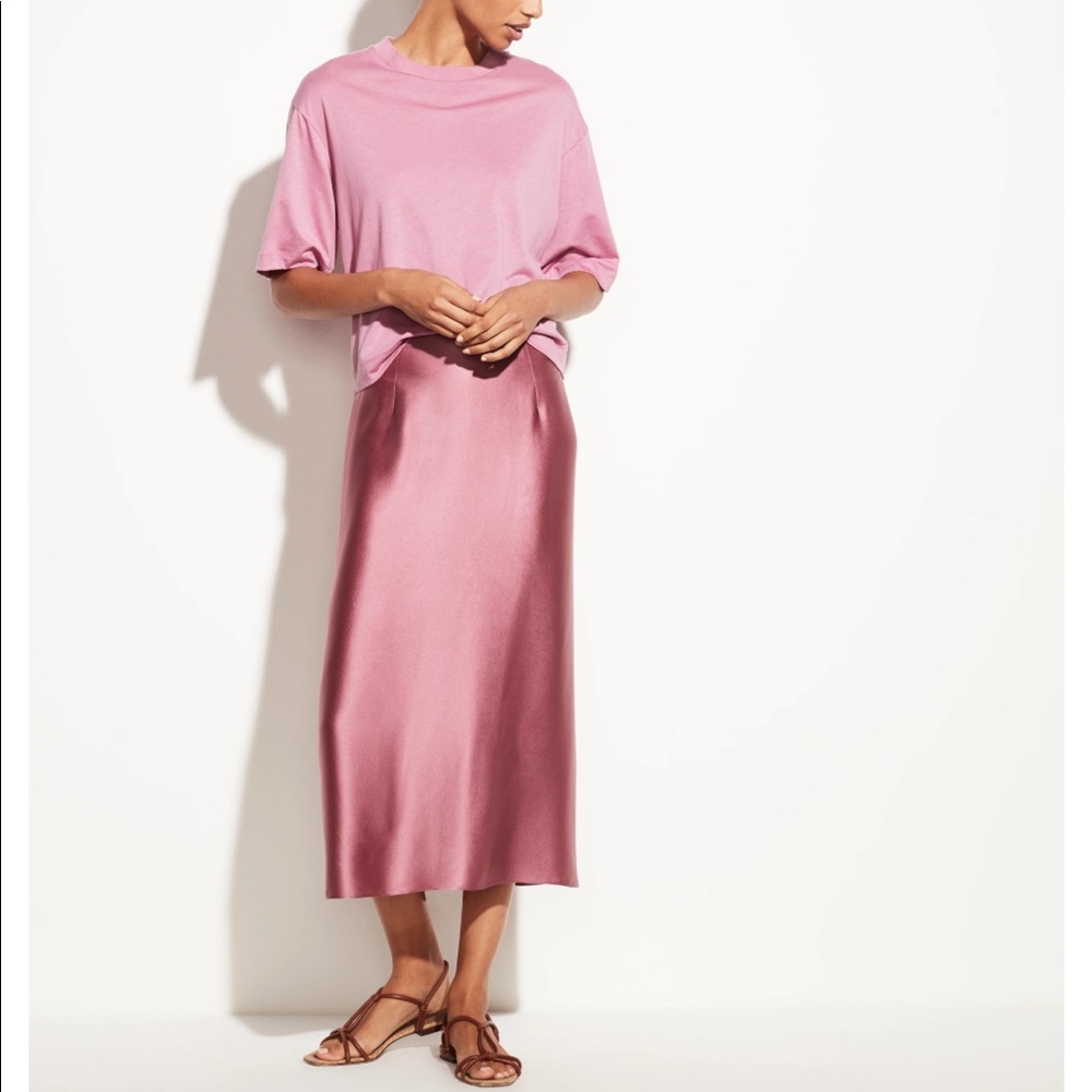 Vince Satin Slip Skirt in Rose Root Size 6